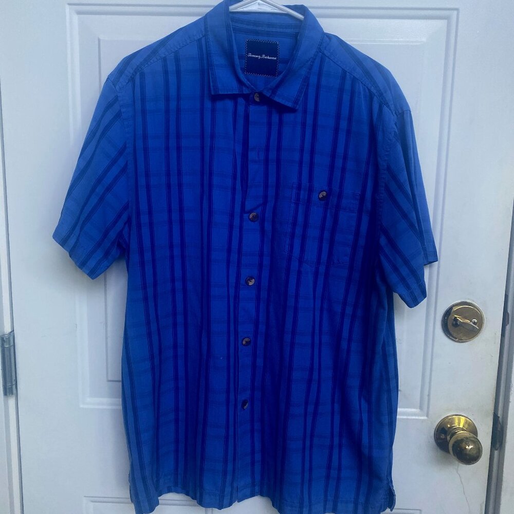 Tommy Bahama Shirt Men’s L Blue Short Sleeve Button Down Shirt